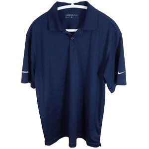 4/$25 NIKE GOLF Size M Navy Dri Fit Moisture Wicking Short Sleeve Polo Shirt